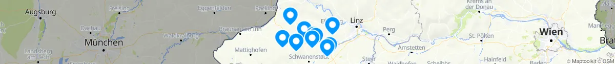 Kartenansicht für Apotheken-Notdienste in der Nähe von Taufkirchen an der Trattnach (Grieskirchen, Oberösterreich)